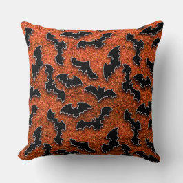 RODE GLITTER LOOK MET ZWARTE VLEERMUIZEN KUSSEN