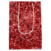 Rode glitter medium cadeauzakje (Achterkant)