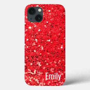 Rode glitter met naam Case-Mate iPhone case