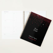 Rode glitter op zwarte achtergrond Wekelijks Maand Planner (Display)