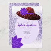 Rode glitter pet paarse lavendel Dames Luncheon Kaart (Voorkant / Achterkant)