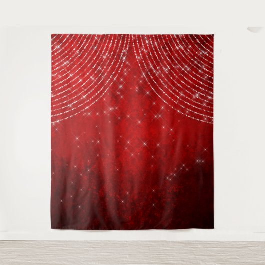 Rode Glitter Photo Booth Achtergrond Tapestry Wandkleed (Voorkant)