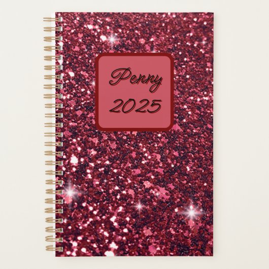 Rode glitter planner (Voorkant)