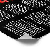 Rode Glitter Poker Chip Casino Bruiloft Poster (Hoek)
