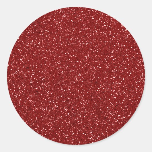 Rode glitter ronde sticker (Voorkant)