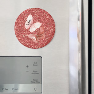 Rode Glitter Roze Liefde Vreugde Vlinders Magneet