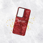 Rode glitter samsung galaxy hoesje<br><div class="desc">Rode Glitter Telefoonhoes</div>