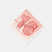 Rode Glitter Script Sweet 16 Verjaardag Servet (Hoek)