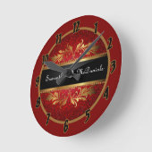 Rode Glitter Sequin Disco gepersonaliseerde klok (Hoek)