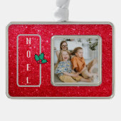  Rode Glitter-serie Foto Verzilverd Omlijst Ornament (Voorkant)