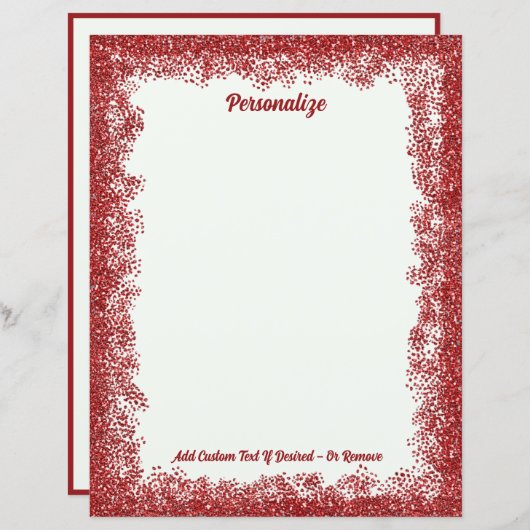 Rode Glitter Sparkle Glam gepersonaliseerd (Voorkant / Achterkant)