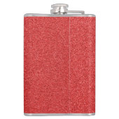 Rode glitter, sprankeling, glitterachtergrond heupfles (Achterkant)