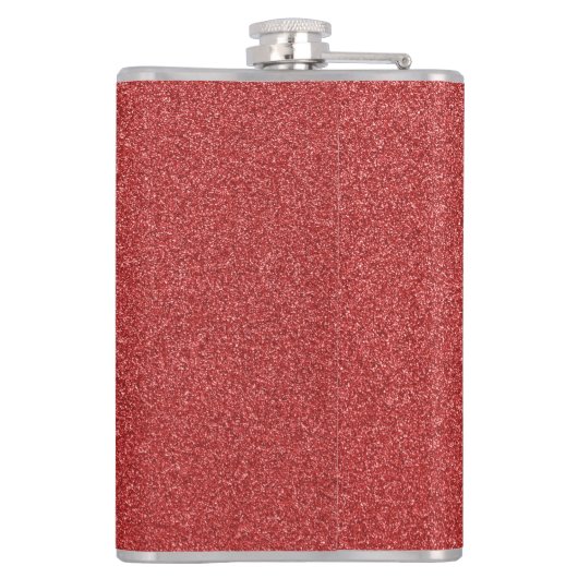 Rode glitter, sprankeling, glitterachtergrond heupfles (Achterkant)