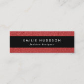 Rode glitter, sprankeling, glitterachtergrond mini visitekaartje (Voorkant)