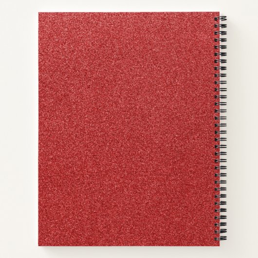 Rode glitter, sprankeling, glitterachtergrond notitieboek (Achterkant)