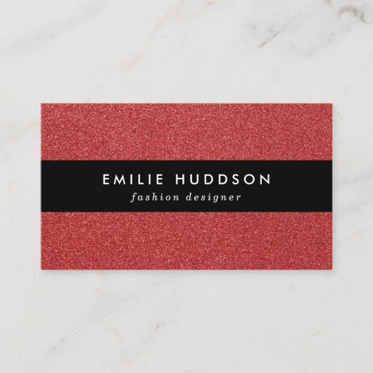Rode glitter, sprankeling, glitterachtergrond visitekaartje (Voorkant)