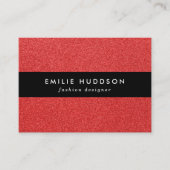 Rode glitter, sprankeling, glitterachtergrond visitekaartje (Voorkant)