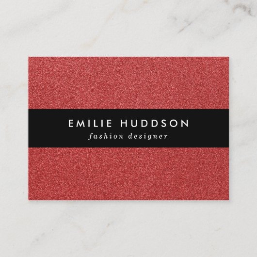 Rode glitter, sprankeling, glitterachtergrond visitekaartje (Voorkant)