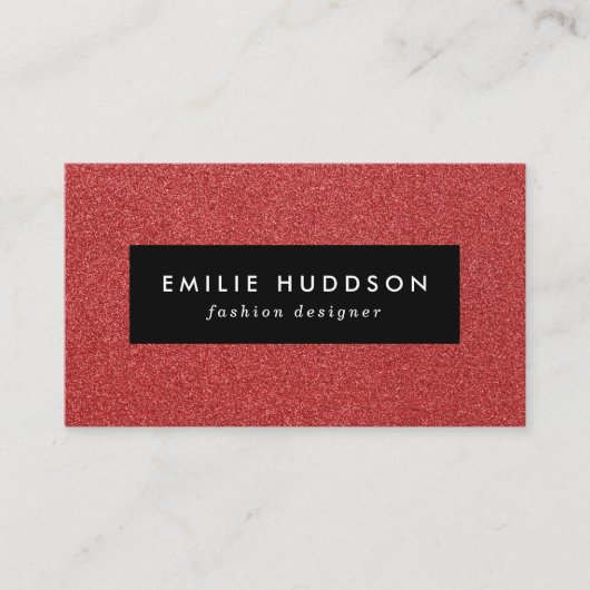 Rode glitter, sprankeling, glitterachtergrond visitekaartje (Voorkant)