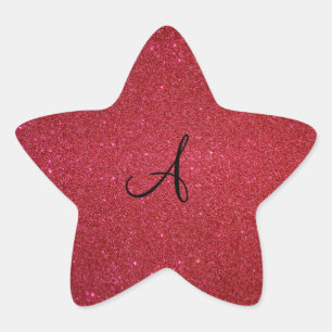 Rode glitter ster sticker