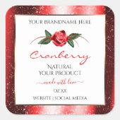 Rode glitter sterren Witte etiketten van het Produ (Voorkant)