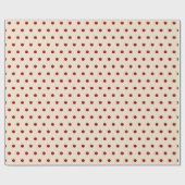 Rode Glitter Stippen Patroon Kerstmis Cadeaupapier (Vlak)