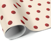 Rode Glitter Stippen Patroon Kerstmis Cadeaupapier (Rol Hoek)