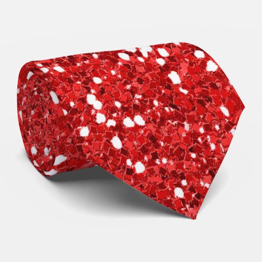 Rode glitter stropdas (Opgerold)