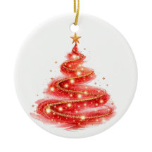 Rode Glitter Swirl Kerstboom