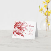 Rode Glitter takken Hedendaagse Kerst Kaart (Gele Bloem)