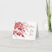 Rode Glitter takken Hedendaagse Kerst Kaart