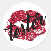 Rode Glitter Tester Labels (Voorkant)