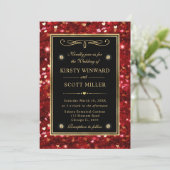 rode glitter Valentijn harten bruiloft Kaart (Staand voorkant)