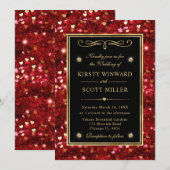 rode glitter Valentijn harten bruiloft Kaart (Voorkant / Achterkant)