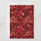 Rode Glitter Valentijnsharten Bruiloft Kaart (Achterkant)