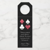 Rode Glitter Vegas Bruiloft Welkomstfles Label (Voorkant)