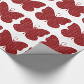 Rode Glitter Vlinder Cadeaupapier (Hoek)