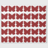 Rode Glitter Vlinder Cadeaupapier (Vlak)