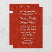 Rode Glitter Wedding Uitnodiging (Voorkant / Achterkant)