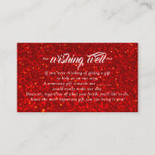 Rode Glitter Wensput Voor Trouwen Informatiekaartje (Voorkant)