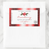 Rode Glitter White Product Labels Roos Flower Logo (Tas)