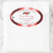 Rode Glitter White Product Labels Roos Flower Logo (Tas)