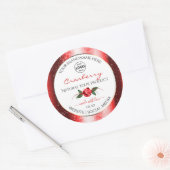 Rode Glitter White Product Labels Roos Flower Logo (Envelop)