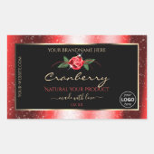 Rode glitter zwarte etiketten Rode roze toevoegen  (Voorkant)