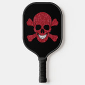 Rode glitterhuid en kruisbeenderen pickleball paddle (Voorkant)