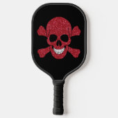 Rode glitterhuid en kruisbeenderen pickleball paddle (Achterkant)