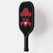 Rode glitterhuid en kruisbeenderen pickleball paddle (Links)