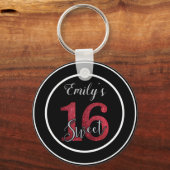 Rode glitternummers sleutelhanger (Voorkant)