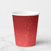 Rode glitters gradiënt papieren bekers (Achterkant)