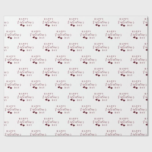 Rode Glitters Happy Valentijnsdag Harten Cadeaupapier (Vlak)